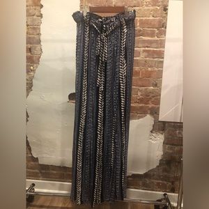 Boho Angie Flowy Blue Patterned Pants